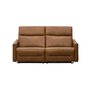 Rachel Leather Power Reclining Condo Sofa with Lumbar Suuport by Elran