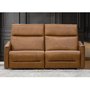 Rachel Leather Power Reclining Condo Sofa with Lumbar Suuport by Elran