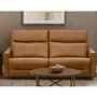 Rachel Leather Power Reclining Condo Sofa with Lumbar Suuport by Elran