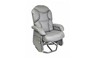 Gliding Leather Armchair Rocking Swivelling and Reclining by Pel