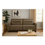 Cleo Leather Power Reclining Condo Sofa with Power Headrest by Elran