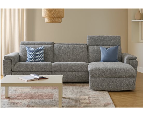 Zoe Fabric Power Reclinign Sofa Chaise by Elran