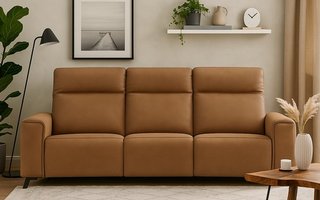 Fabrice Leather Power Reclining Sofa with Power Headrest by Elran