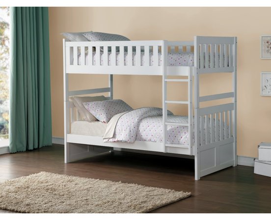 Twin/Twin Bunk Bed with Storage White - B2053W-1