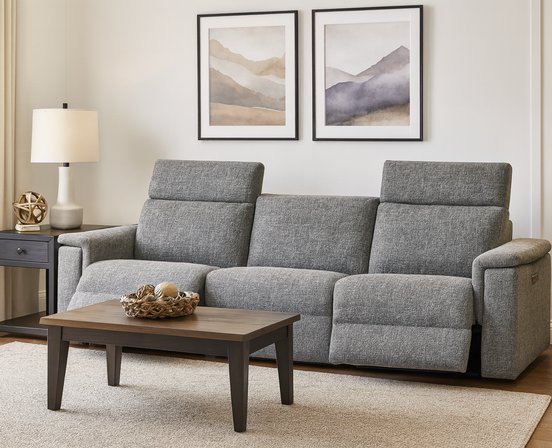 Zoe Fabric Power Reclining Sofa by Elran