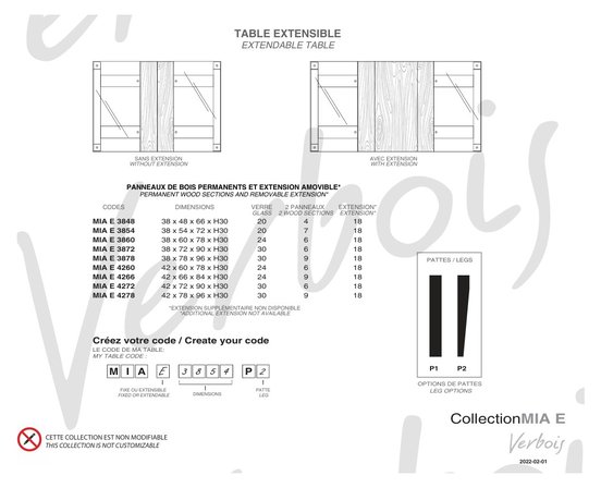 Mia Dinning Table by Verbois
