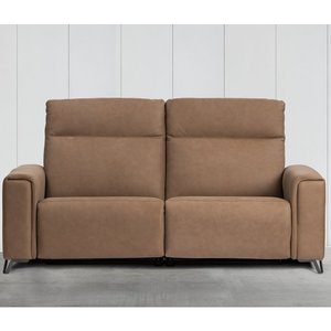 Fabrice Leather Power Reclining Condo Sofa with Power Headrest by Elran