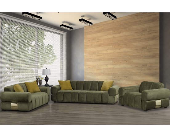 Fabric Stationnary Loveseat by Deco-Style