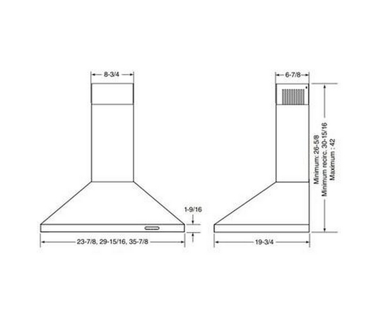 Broan 30-Inch Ew48 Series Wall Mount Range Hood - EW4830BLS