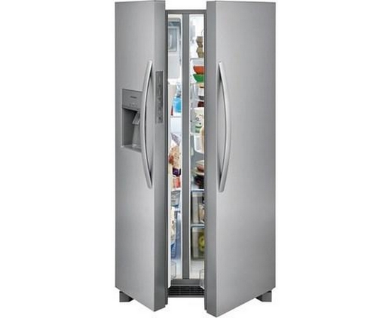 Frigidaire 36-Inch, 25.6 Cu.Ft. Freestanding Side-By-Side Refrigerator With Ice And Water Dispensing System - FRSS2623AS