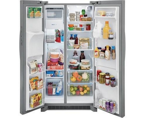 Frigidaire 36-Inch, 25.6 Cu.Ft. Freestanding Side-By-Side Refrigerator With Ice And Water Dispensing System - FRSS2623AS