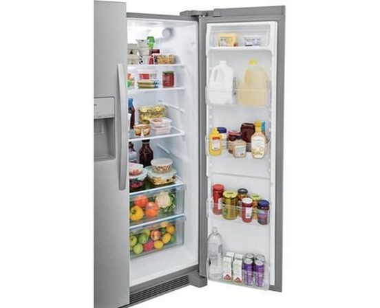 Frigidaire 36-Inch, 25.6 Cu.Ft. Freestanding Side-By-Side Refrigerator With Ice And Water Dispensing System - FRSS2623AS