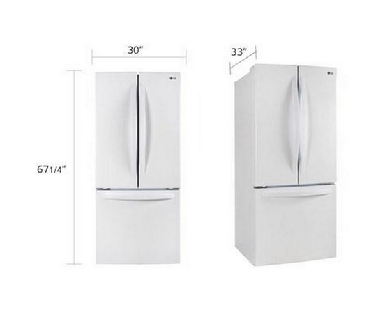 LG 30-Inch, 21.8 Cu.Ft. Freestanding French 3-Door Refrigerator With Smartdiagnosis™ Technology - LRFNS2200W