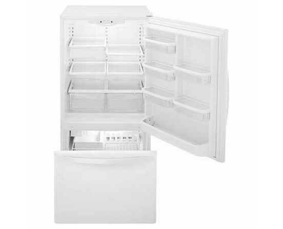 Whirlpool 33-Inch, 22 Cu. Ft. Bottom Freezer Refrigerator With Icemaker - WRB322DMBW