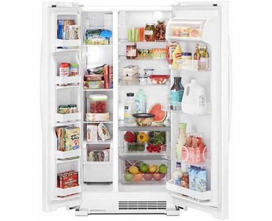 Whirlpool 33-Inch, 21.7 Cu. Ft. Freestanding Side-By-Side Refrigerator With Adaptive Defrost - WRS312SNHW