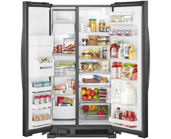 Whirlpool 33-Inch, 21.4 Cu. Ft. Side-By-Side Freestanding Refrigerator With Exterior Ice And Water Dispenser With Everydrop™ Water Filtration - WRS331SDHB