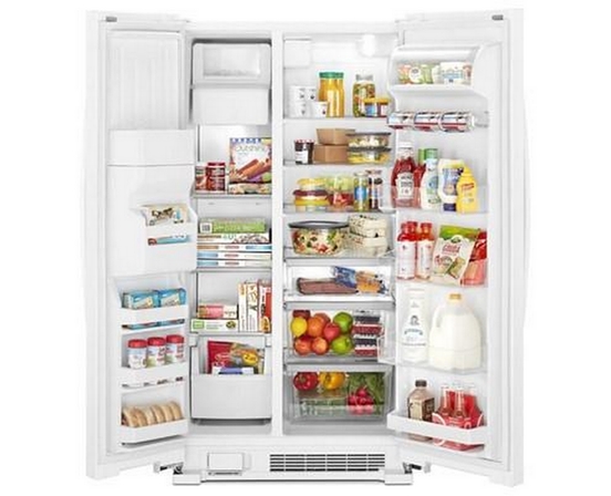 Whirlpool 36-Inch, 24.5 Cu. Ft. Freestanding Side-By-Side Refrigerator With Exterior Ice And Water Dispenser With Everydrop™ Water Filtration - WRS335SDHW