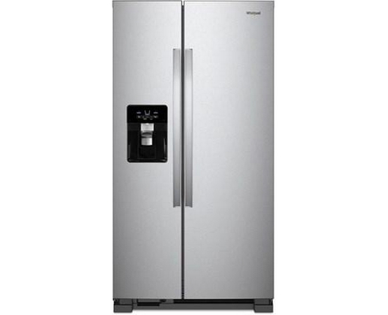 Whirlpool 36-Inch, 24.5 Cu. Ft. Freestanding Side-By-Side Refrigerator With Exterior Ice And Water Dispenser With Everydrop™ Water Filtration - WRS335SDHM