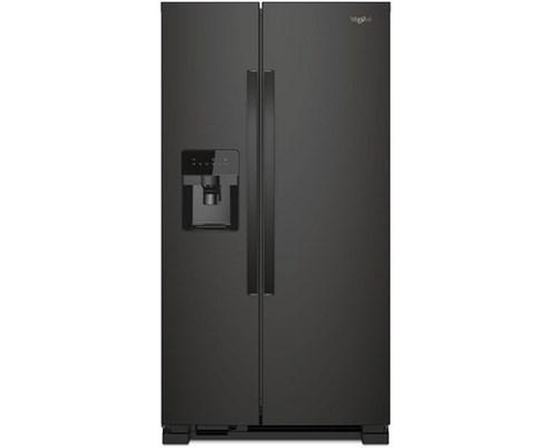 Whirlpool 36-Inch, 24.5 Cu. Ft. Freestanding Side-By-Side Refrigerator With Exterior Ice And Water Dispenser With Everydrop™ Water Filtration - WRS335SDHB