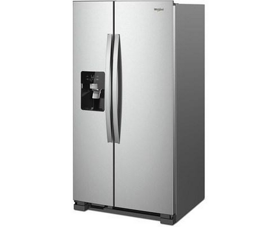 Whirlpool 36-Inch, 24.5 Cu. Ft. Side-By-Side Freestanding Refrigerator With Exterior Ice And Water Dispenser With Everydrop™ Water Filtration - WRS555SIHZ