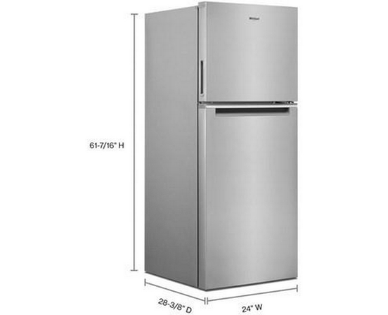 Whirlpool 24-Inch, 11.6 Cu.Ft. Counter-Depth Top Freezer Refrigerator With Automatic Defrost - WRT112CZJZ
