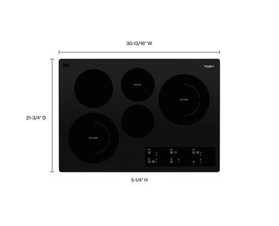 Whirlpool 30-Inch, Built-In Electric Cooktop With Flexheat™ Element - WCE97US0KB