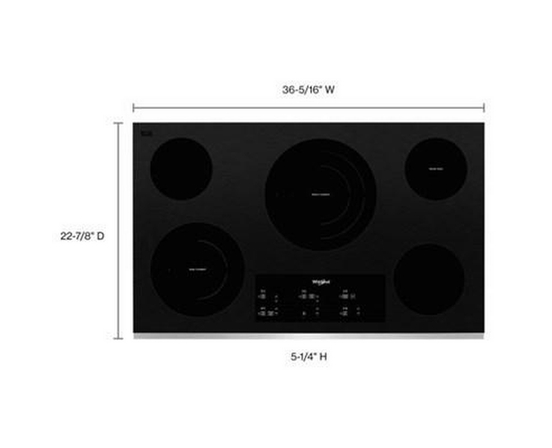 Whirlpool 36-Inch, Built-In Electric Cooktop With Flexheat™ Element - WCE97US6KS
