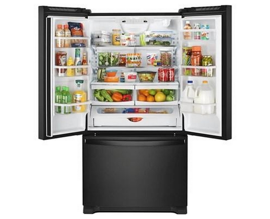 Whirlpool 33-Inch, 22.1 Cu. Ft. Freestanding French 3-Door Refrigerator With Factory Installed Ice Maker - WRFF5333PB