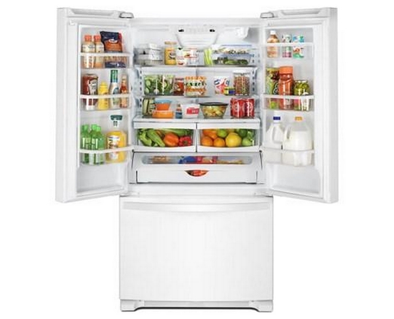 Whirlpool 33-Inch, 22.1 Cu. Ft. Freestanding French 3-Door Refrigerator - WRFF5333PW