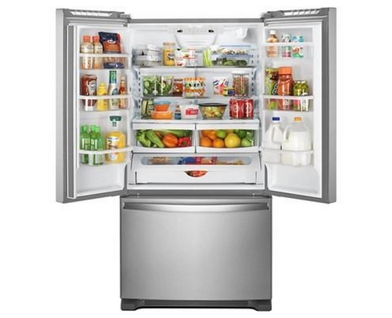 Whirlpool 33-Inch, 22.1 Cu. Ft. Freestanding French 3-Door Refrigerator With Factory Installed Ice Maker - WRFF5333PZ