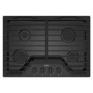 Whirlpool 30-Inch Built-In Gas Cooktop With Ez-2-Lift™ Hinged Cast-Iron Grates - WCGK5030PB