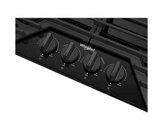 Whirlpool 30-Inch Built-In Gas Cooktop With Ez-2-Lift™ Hinged Cast-Iron Grates - WCGK5030PB