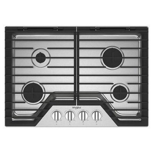 Whirlpool 30-Inch Built-In Gas Cooktop With Ez-2-Lift™ Hinged Cast-Iron Grates - WCGK5030PS