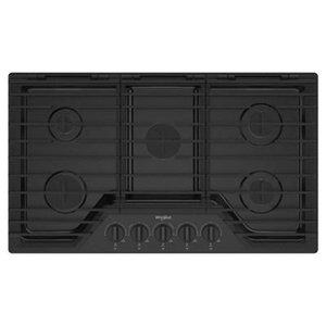 Whirlpool 36-Inch Built-In Gas Cooktop With Ez-2-Lift™ Hinged Cast-Iron Grates - WCGK5036PB