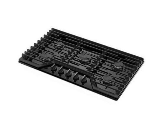 Whirlpool 36-Inch Built-In Gas Cooktop With Ez-2-Lift™ Hinged Cast-Iron Grates - WCGK5036PB