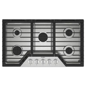 Whirlpool 36-Inch Built-In Gas Cooktop With Ez-2-Lift™ Hinged Cast-Iron Grates - WCGK5036PS