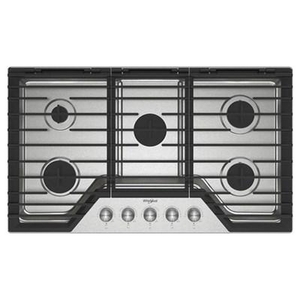 Whirlpool 36-Inch Built-In Gas Cooktop With Ez-2-Lift™ Hinged Cast-Iron Grates - WCGK7036PS