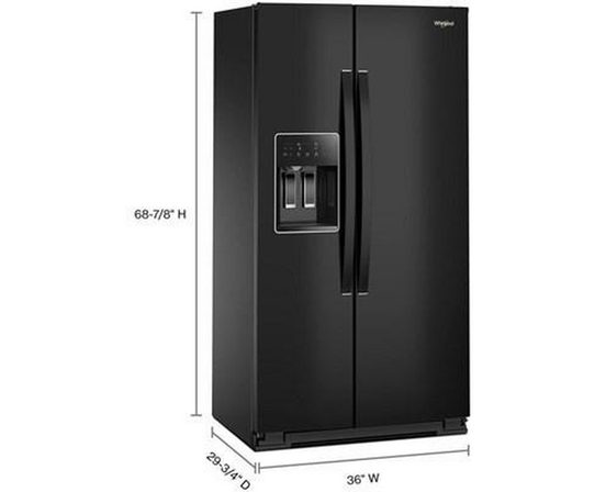 Whirlpool 36-Inch, 21 Cu. Ft. Side-By-Side Refrigerator With Water And Ice Dispenser - WRSC5536RV