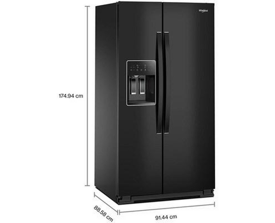 Whirlpool 36-Inch, 28 Cu. Ft. Side-By-Side Refrigerator With Water And Ice Dispenser - WRSF5536RV
