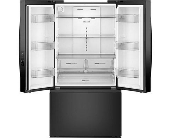 Whirlpool 36-Inch, 31 Cu. Ft. Freestanding French 3- Door Refrigerator With Internal Water Dispenser - WRFF3336SB