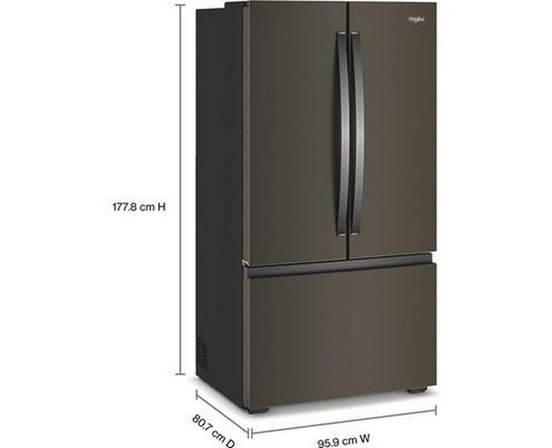 Whirlpool 36-Inch, 24 Cu. Ft. Counter-Depth French 3-Door Refrigerator - WRFC3036RV
