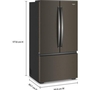 Whirlpool 36-Inch, 24 Cu. Ft. Counter-Depth French 3-Door Refrigerator - WRFC3036RV