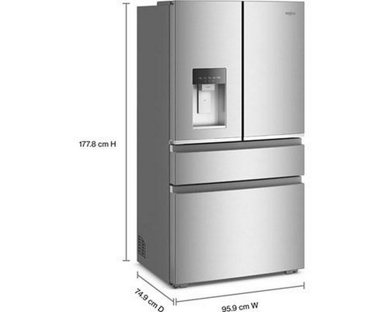 Whirlpool 36-Inch, 22 Cu. Ft. Counter-Depth French 4-Door Refrigerator - WRMC5036RZ