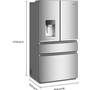 Whirlpool 36-Inch, 22 Cu. Ft. Counter-Depth French 4-Door Refrigerator - WRMC5036RZ