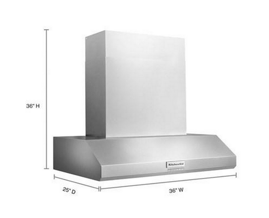 KitchenAid 36-Inch Commercial-Style Wall Mount Hood Shell - KVWC956KSS