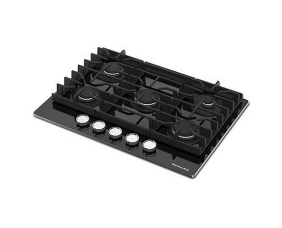 KitchenAid 30-Inch Built-In Gas Cooktop With 5 Burners - KCGG530PBL