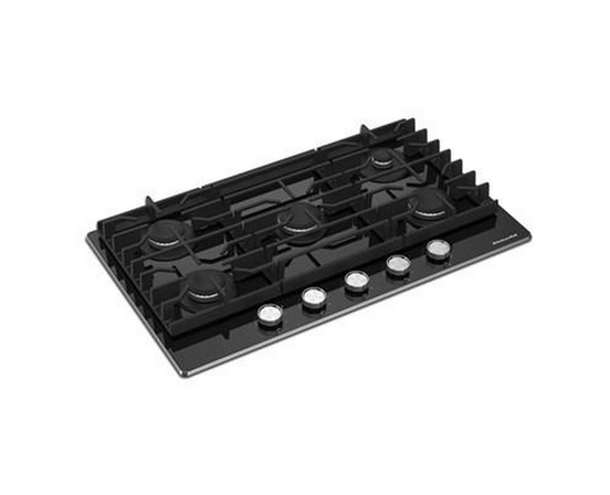 KitchenAid 36-Inch Built-In Gas Cooktop With 5 Burners - KCGG536PBL