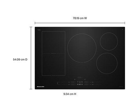 KitchenAid 30-Inch Built-In Temp Cook™ Induction Cooktop With 5 Cooking Zones - KCIT730SBL
