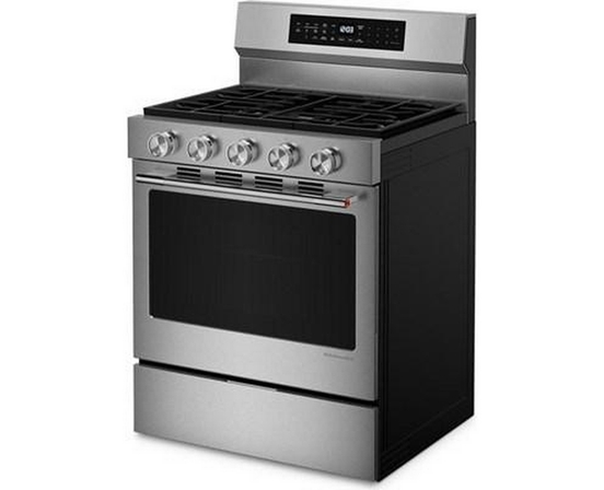 KitchenAid 30-Inch Smart Freestanding Gas Range With Convection - KFGS530SPS