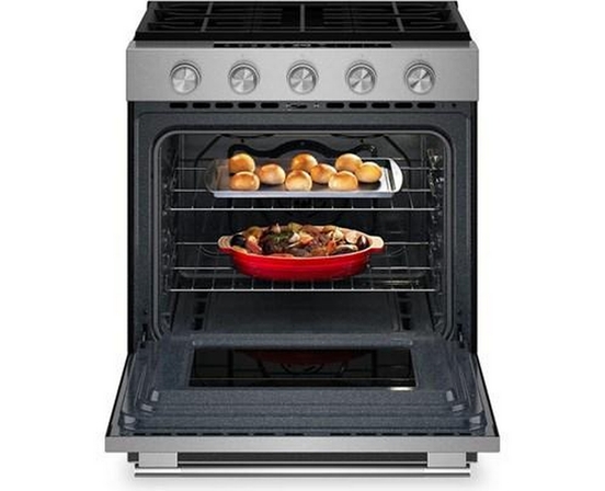 KitchenAid 30-Inch Smart Slide-In Gas Range With Convection Cooking Modes - KSGS330SPS